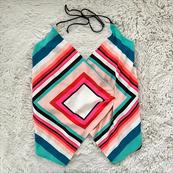 NEW Express Colorful Tie Back Halter Handkerchief Top Y2K Women's Size Small - Picture 8 of 11